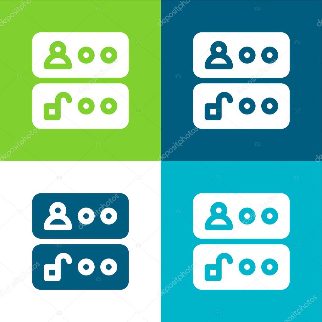 Access Flat four color minimal icon set