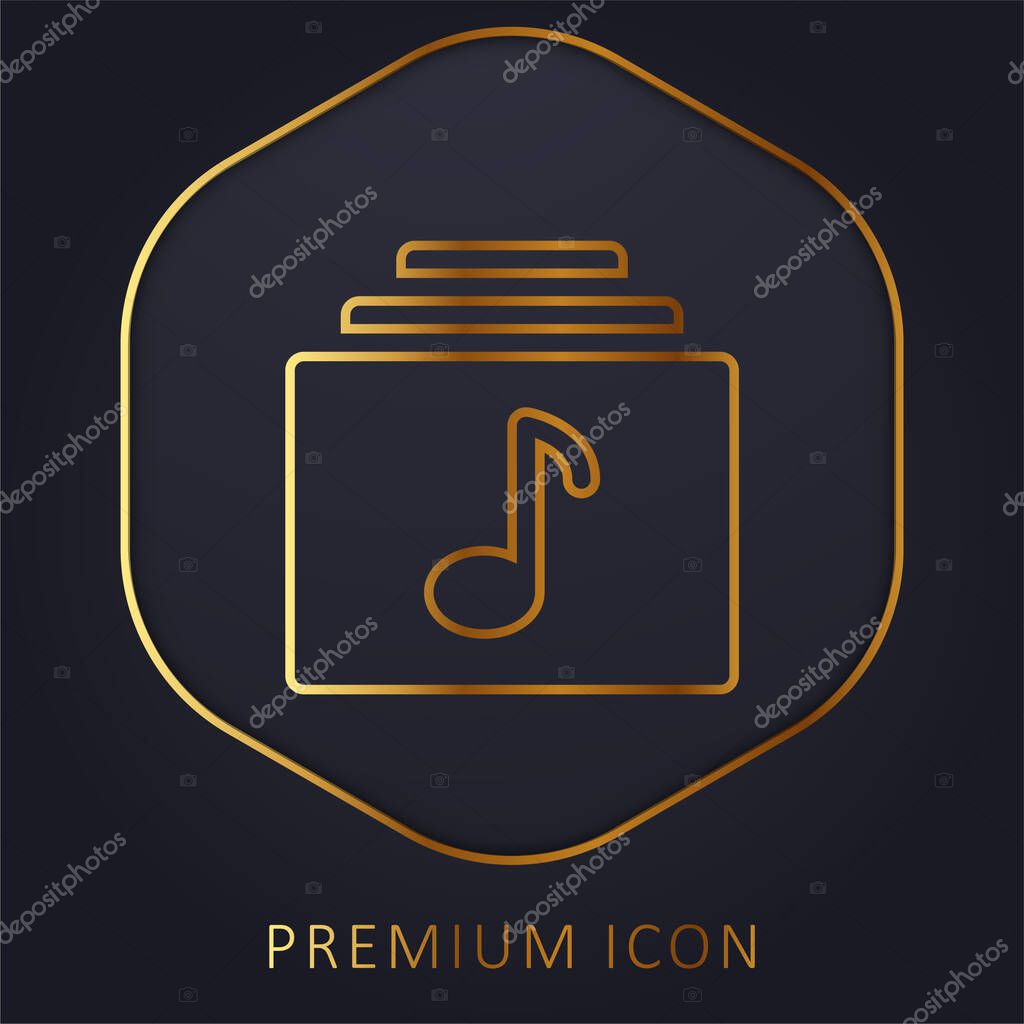 Album golden line premium logo or icon
