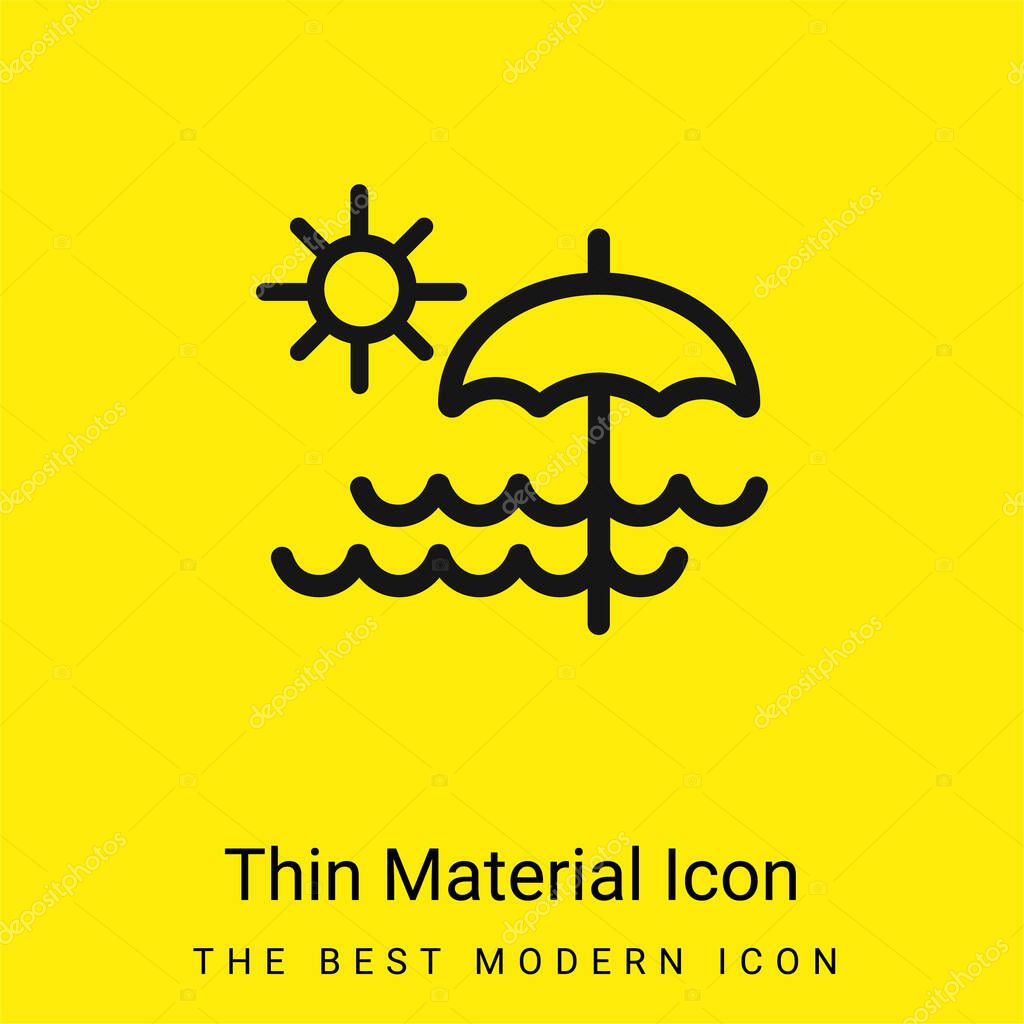 Beach Day minimal bright yellow material icon