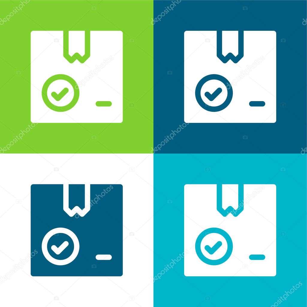Box Flat four color minimal icon set