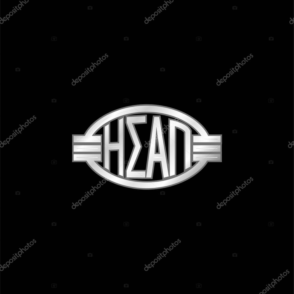 Athens Metro Logo silver plated metallic icon