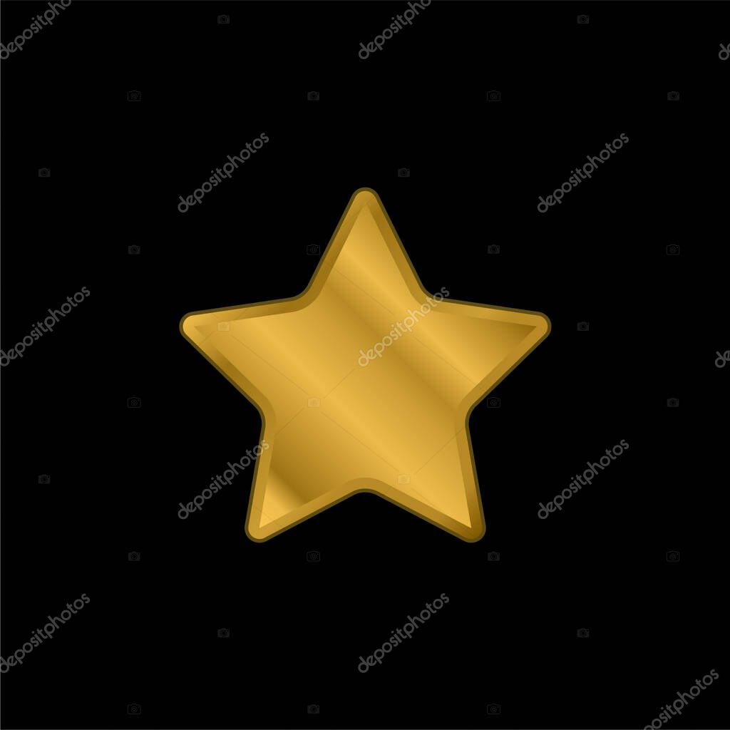 Black Star Silhouette gold plated metalic icon or logo vector