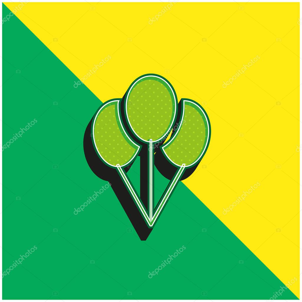 Balloons Green and yellow modern 3d vector icon logo