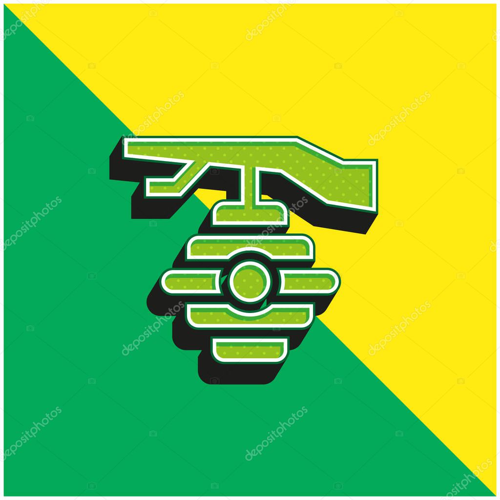 Beehive Green and yellow modern 3d vector icon logo