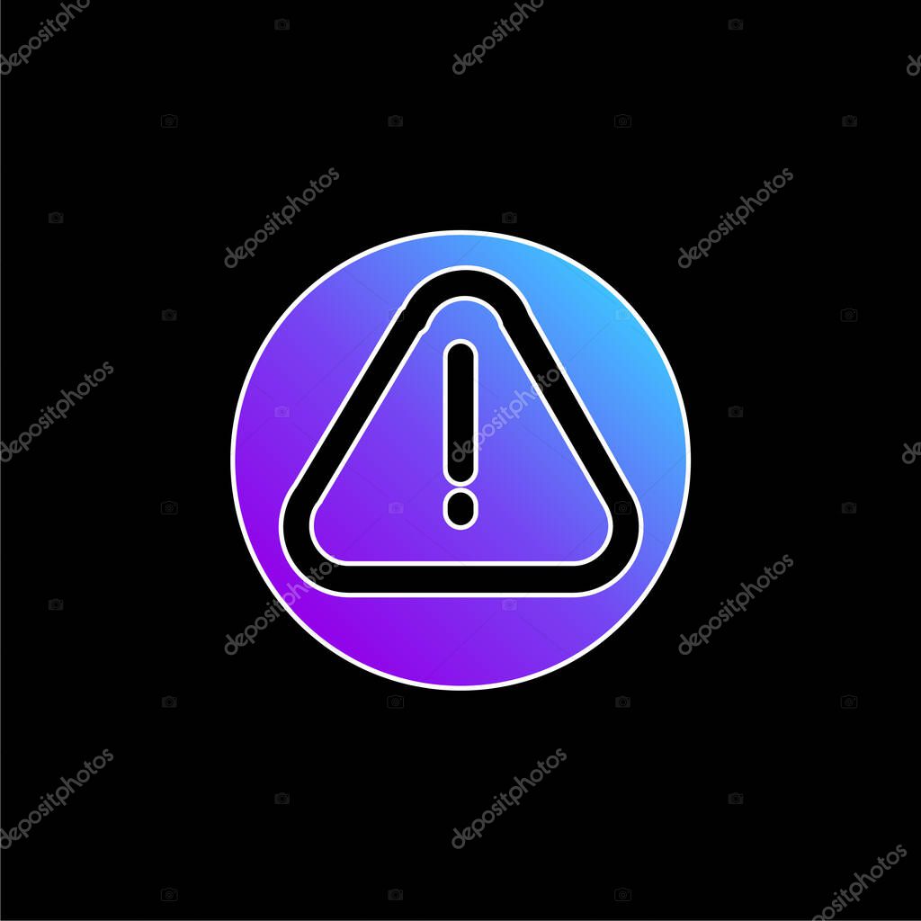 Alarm Sign Of An Exclamation Symbol In A Triangle blue gradient vector icon