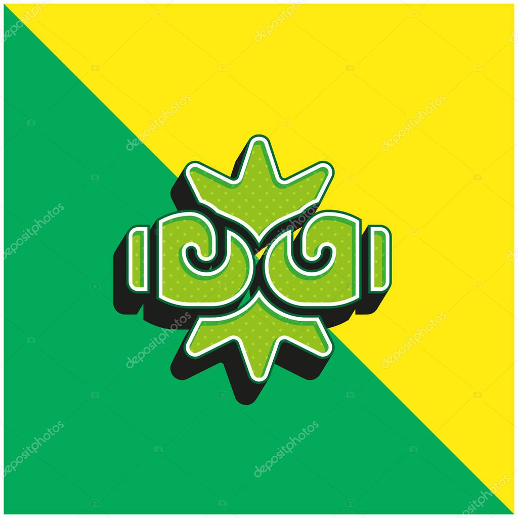 Boxing Green and yellow modern 3d vector icon logo