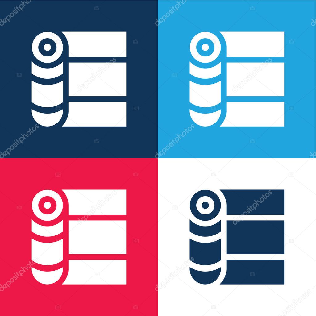 Bandage blue and red four color minimal icon set