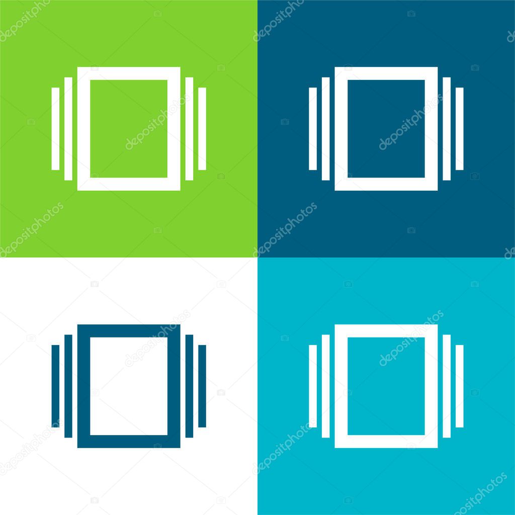 Albums Flat four color minimal icon set