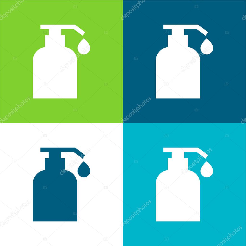 Body Oil Flat four color minimal icon set