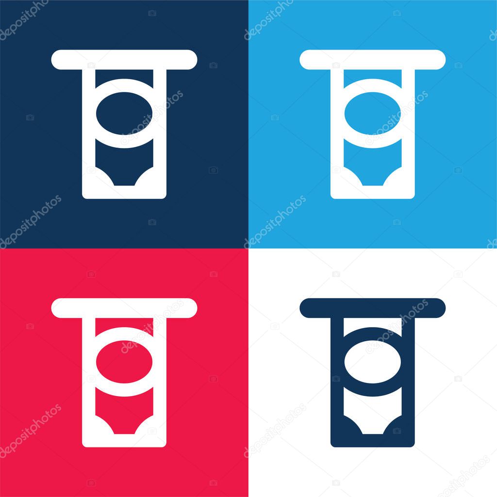 Atm blue and red four color minimal icon set