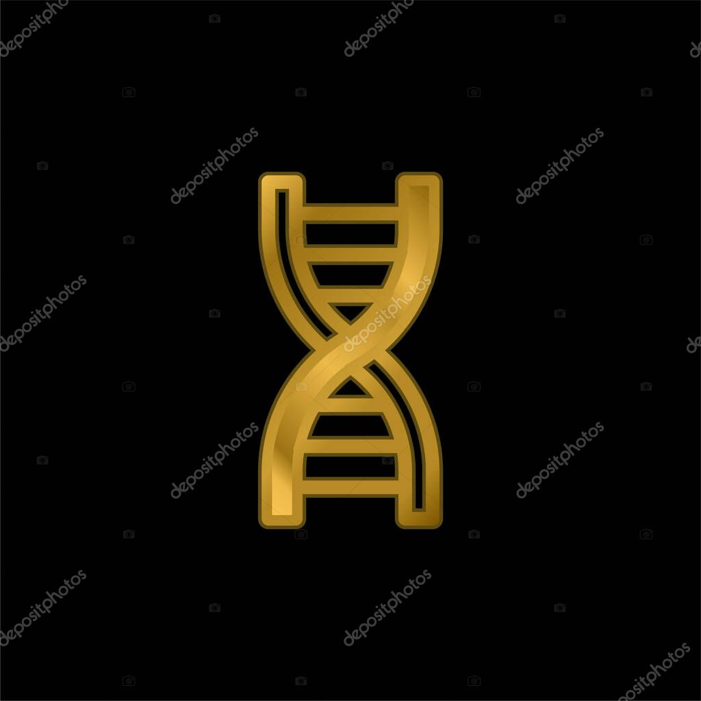 Biology gold plated metalic icon or logo vector