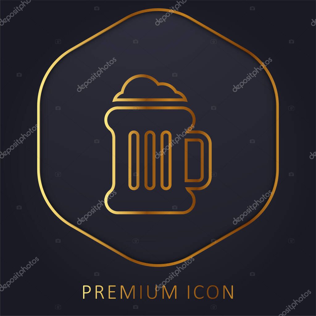 Beer golden line premium logo or icon