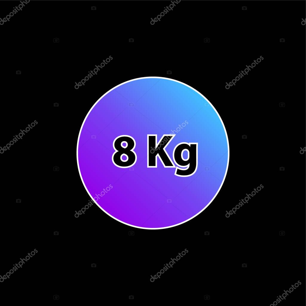 8 Kg Weight For Sports blue gradient vector icon