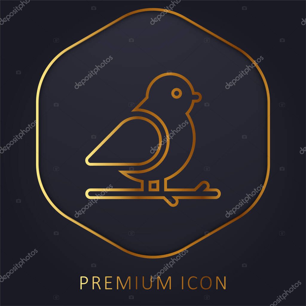 Bird golden line premium logo or icon