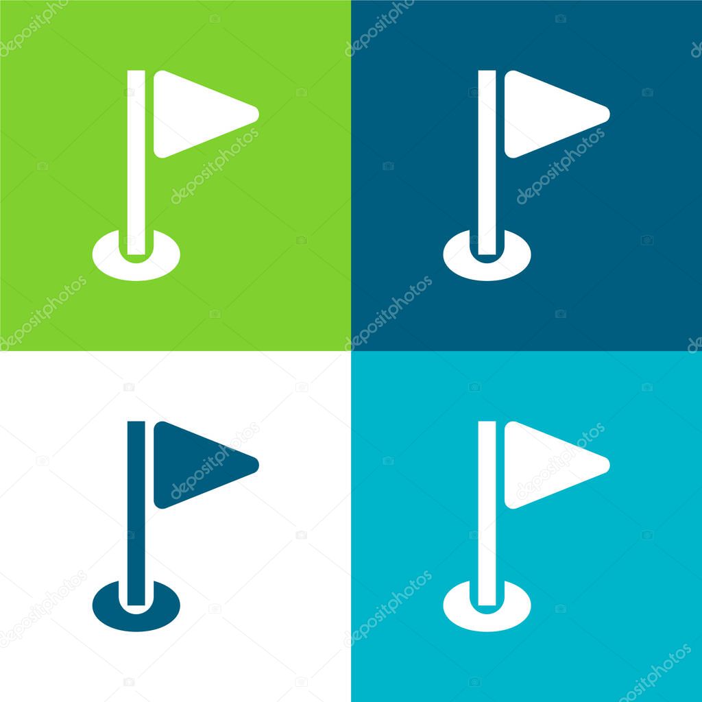 Birdie Flat four color minimal icon set