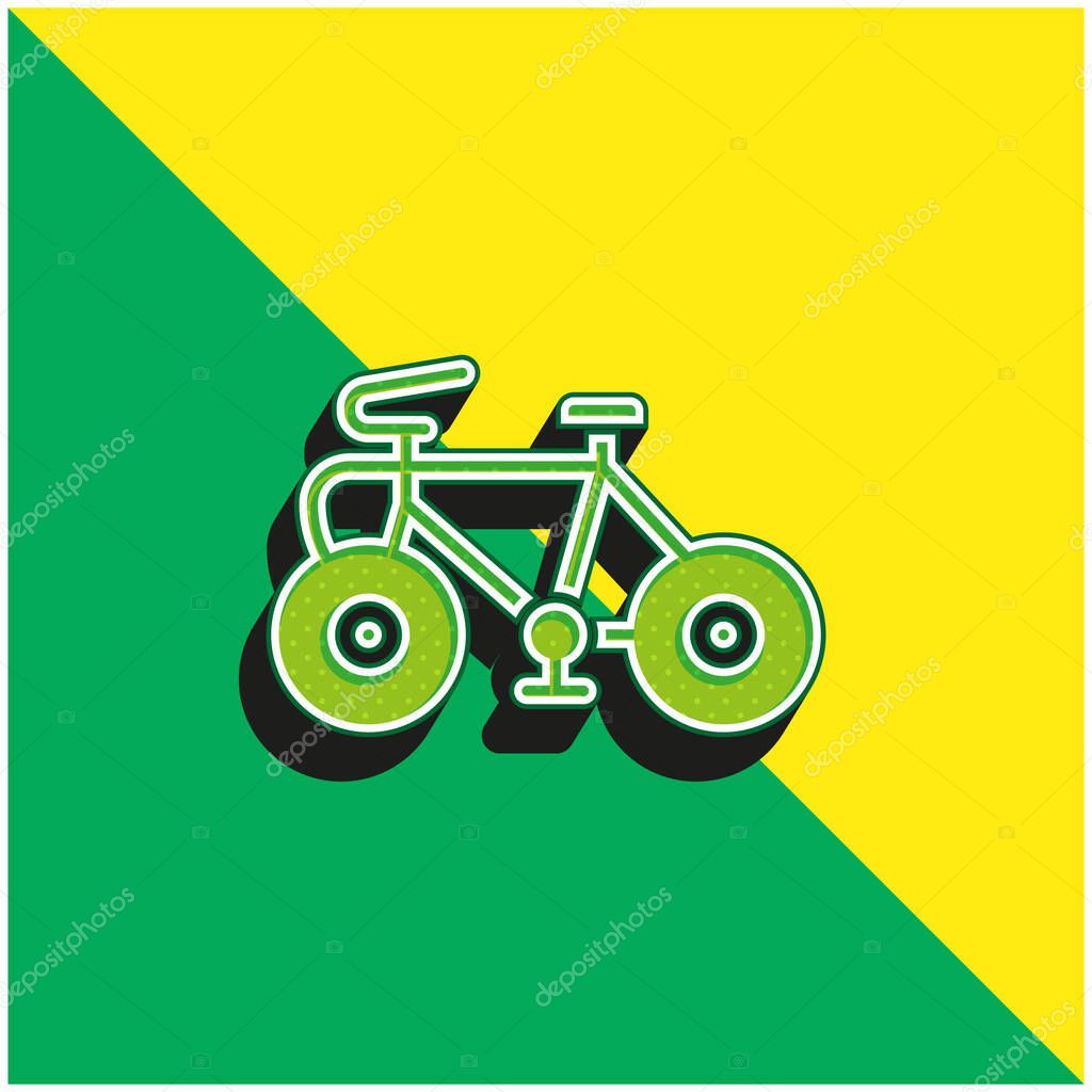 Bicycle Green and yellow modern 3d vector icon logo