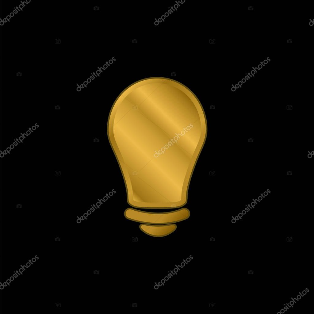 Black Lightbulb gold plated metalic icon or logo vector
