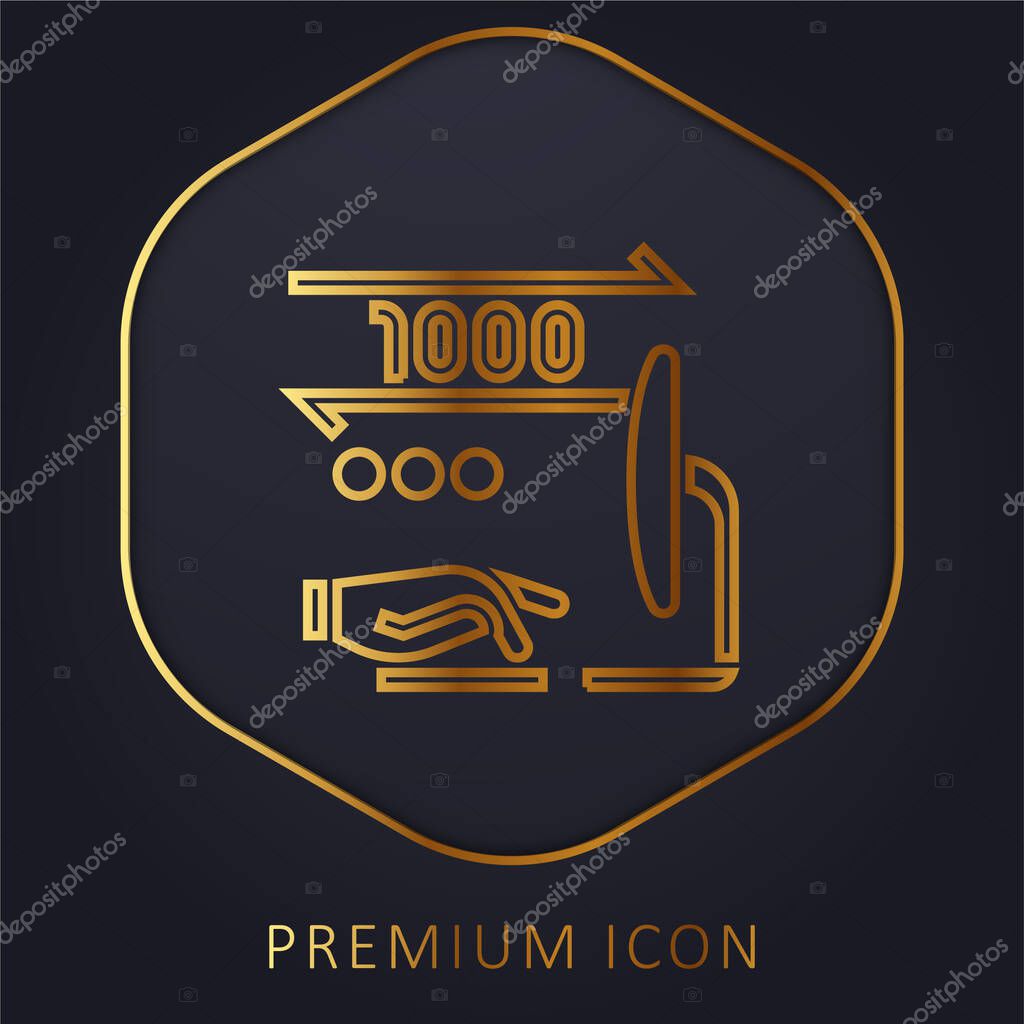 Binary golden line premium logo or icon