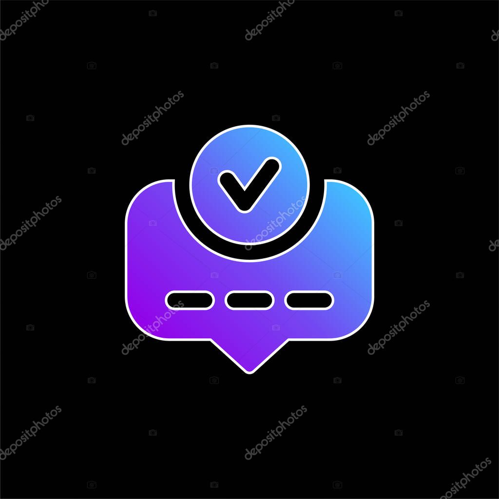 Accept blue gradient vector icon