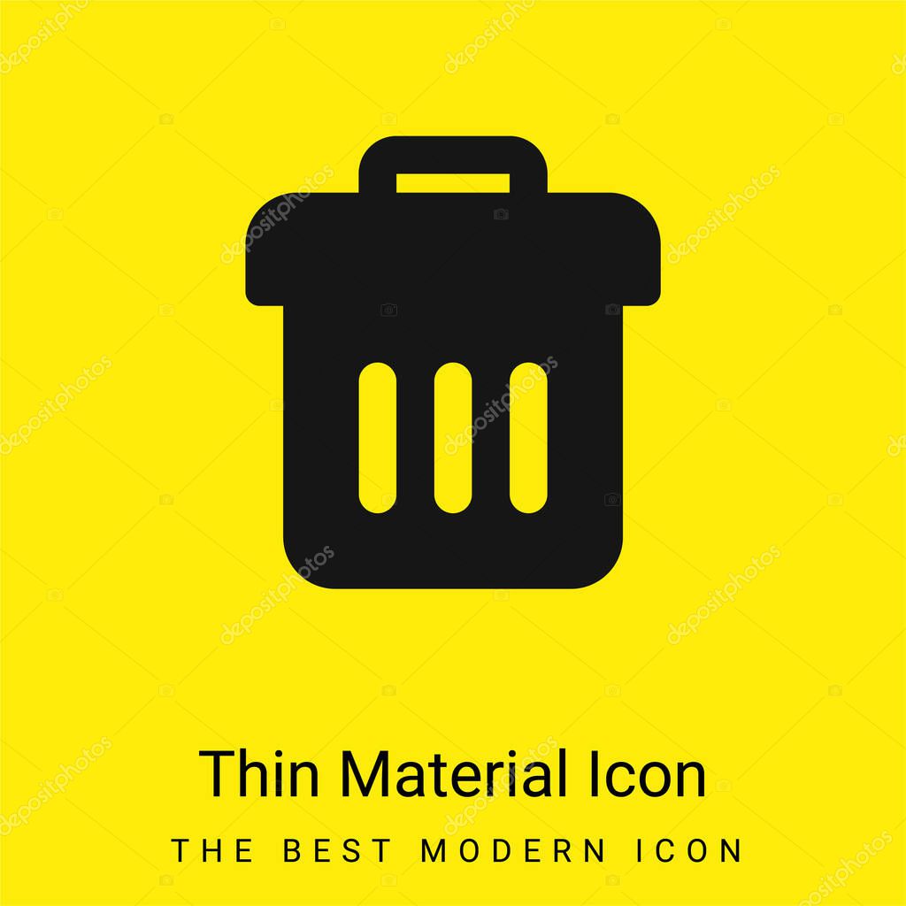 Bin minimal bright yellow material icon