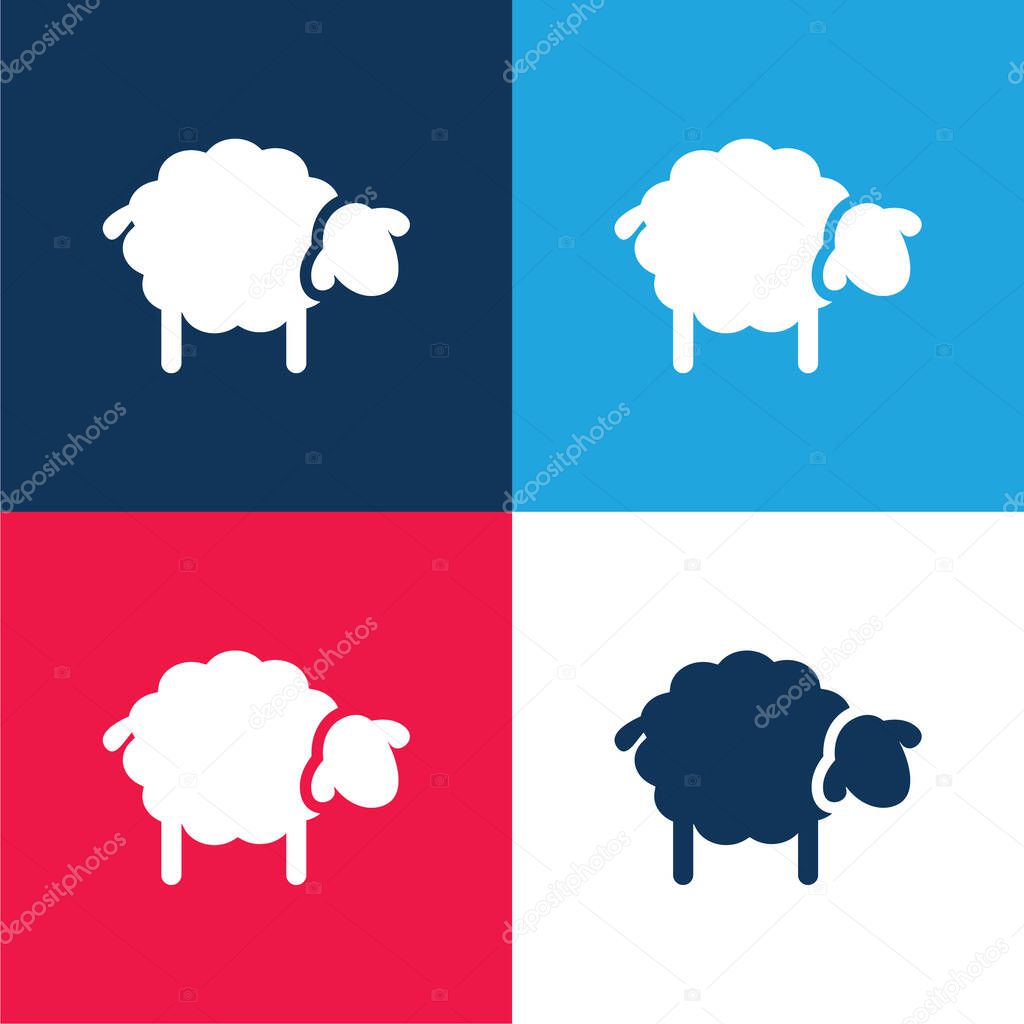 Black Sheep blue and red four color minimal icon set