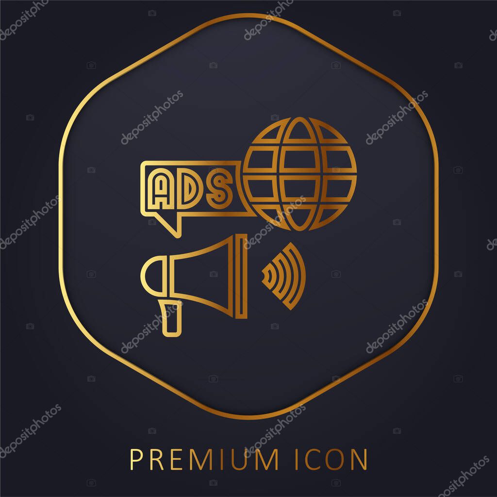 Advertising golden line premium logo or icon