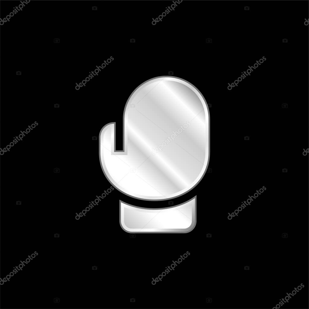 Boxing silver plated metallic icon