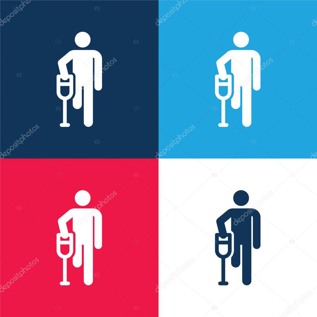 Accident blue and red four color minimal icon set