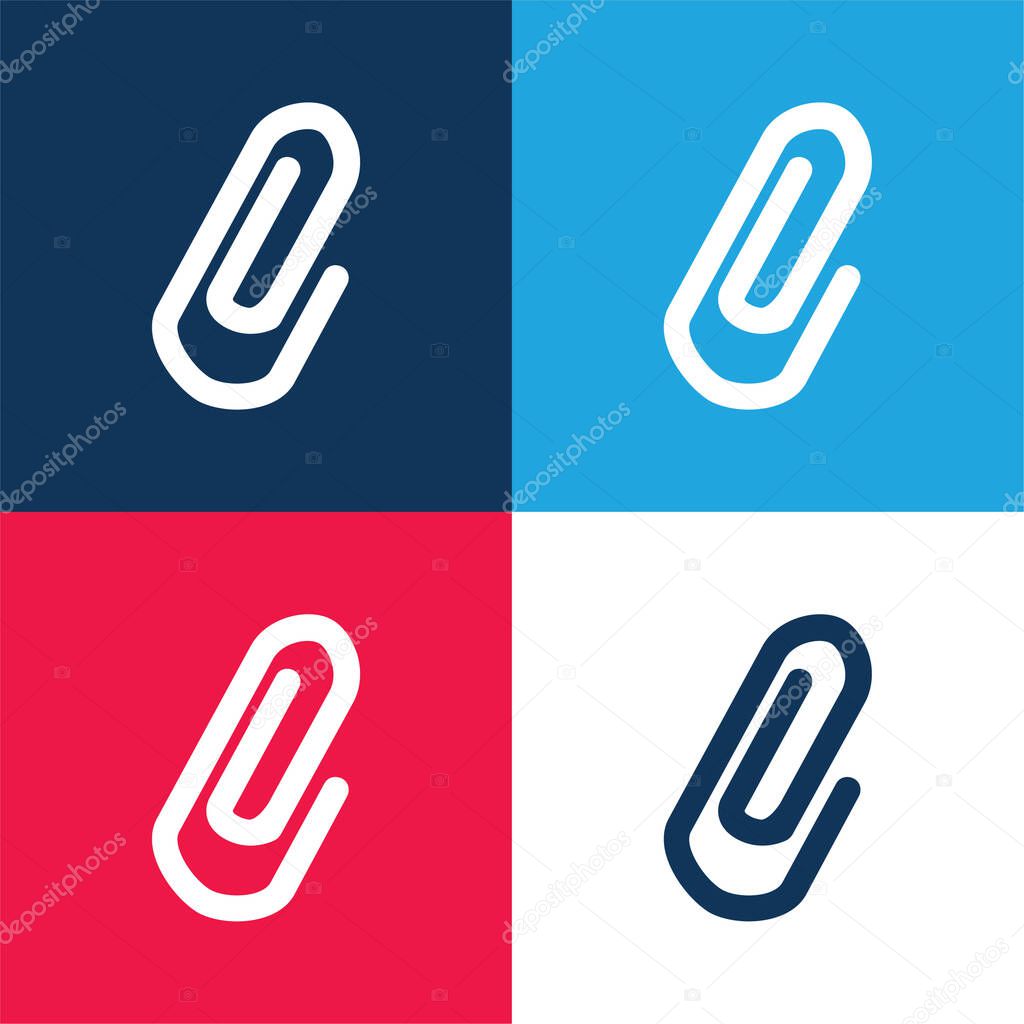 Aluminum Clip blue and red four color minimal icon set