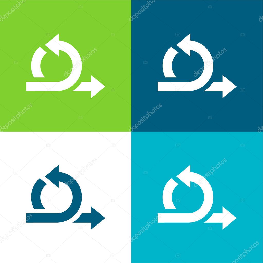 Agile Flat four color minimal icon set