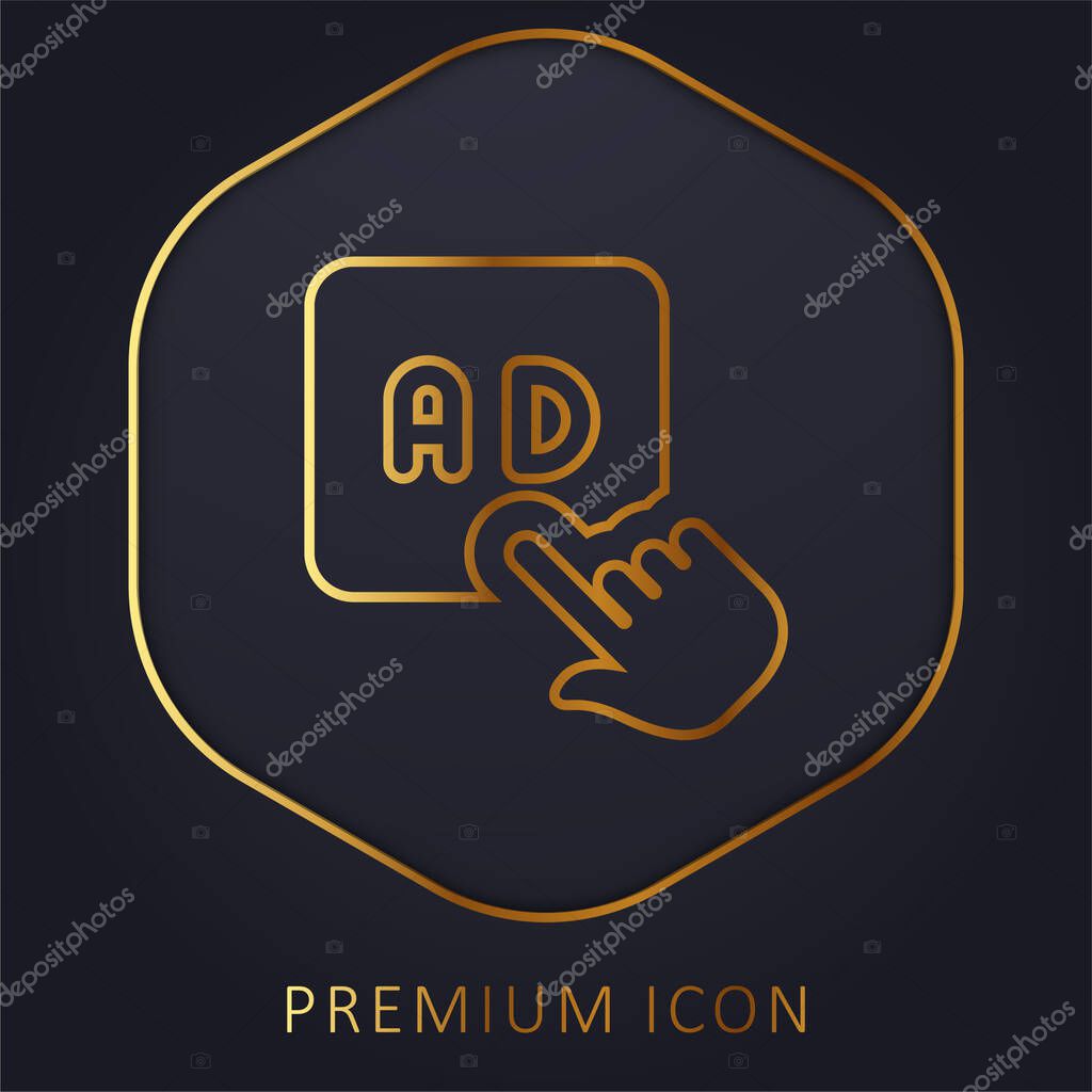 Ads golden line premium logo or icon
