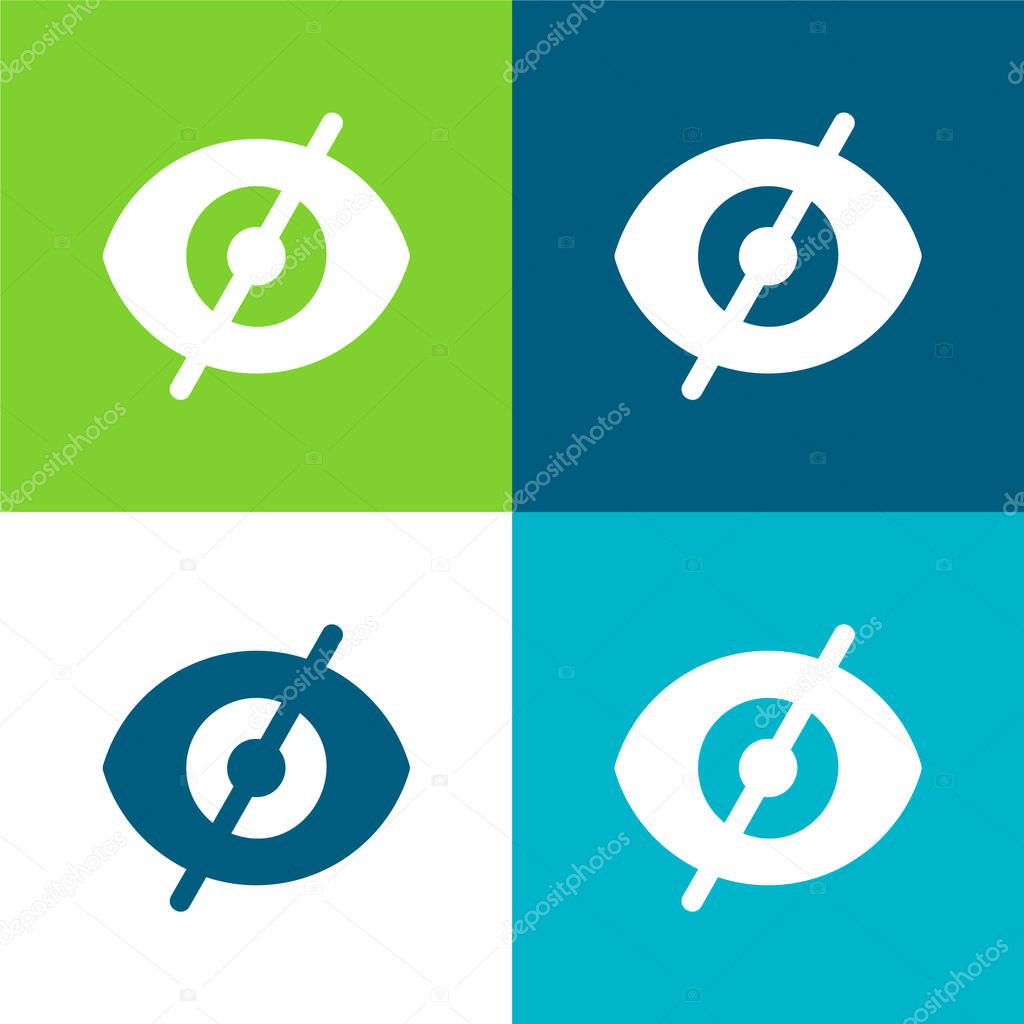 Blind Flat four color minimal icon set