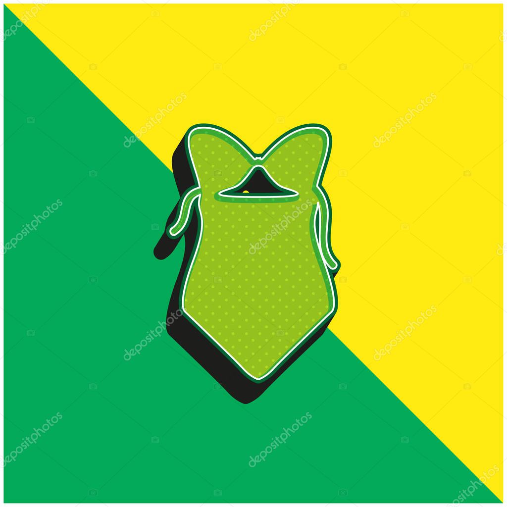 Bikini One Piece Swimwear Green and yellow modern 3d vector icon logo