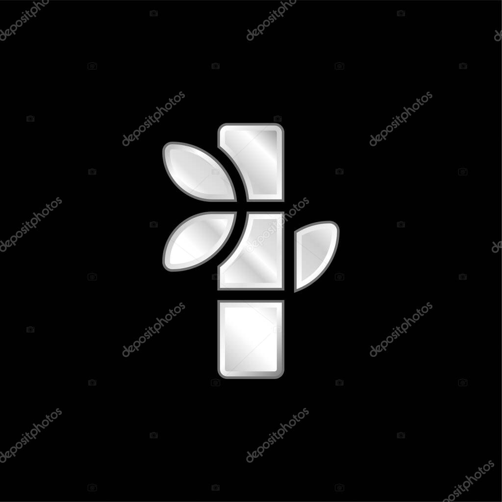 Bamboo silver plated metallic icon