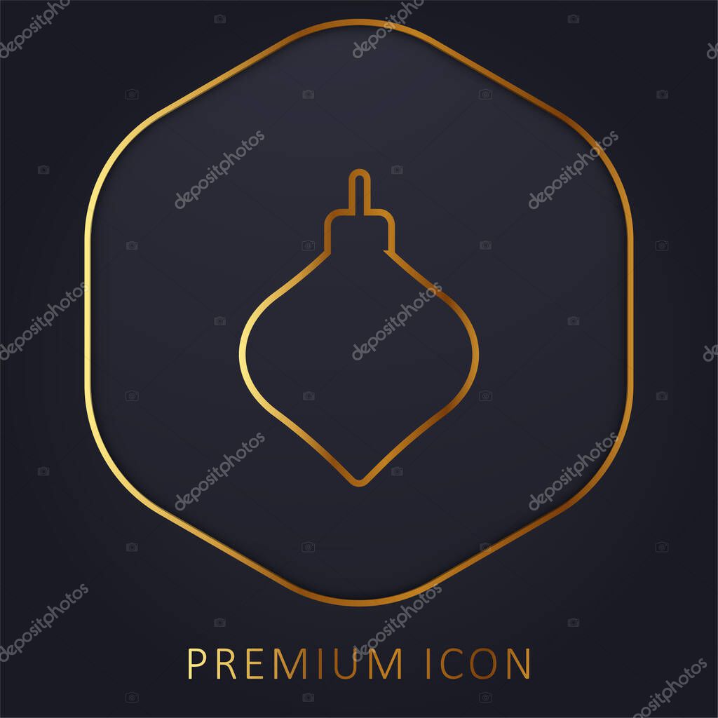 Bauble golden line premium logo or icon