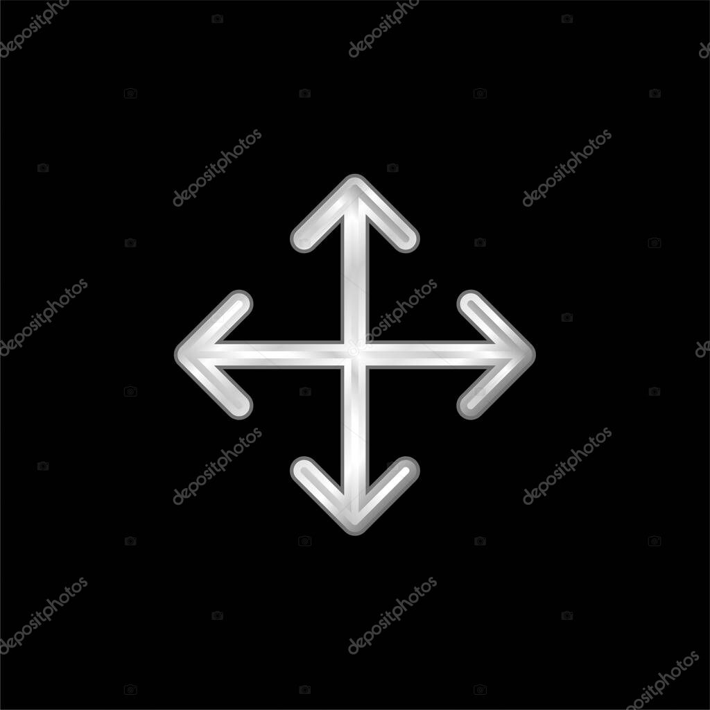 Arrows silver plated metallic icon