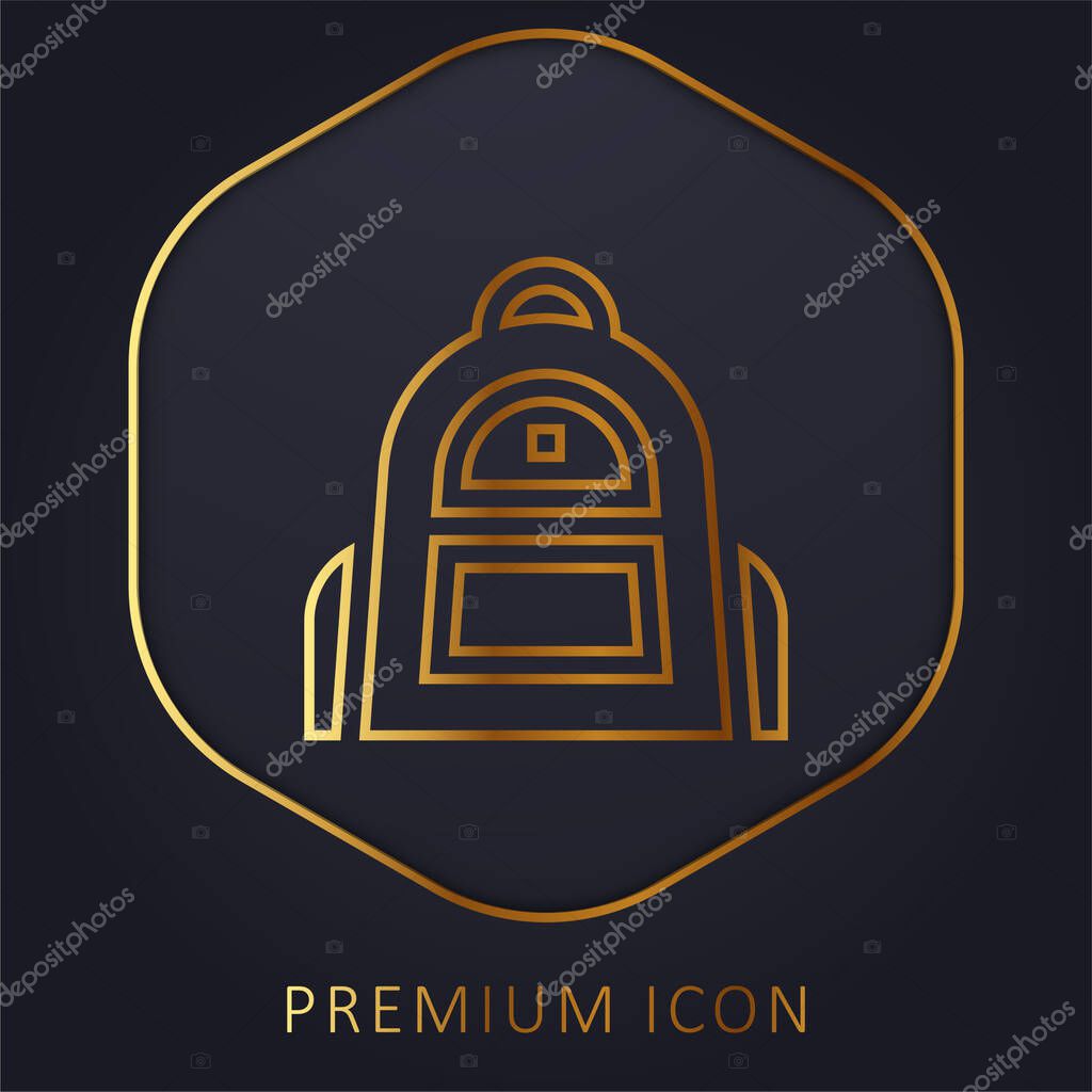 Backpack golden line premium logo or icon