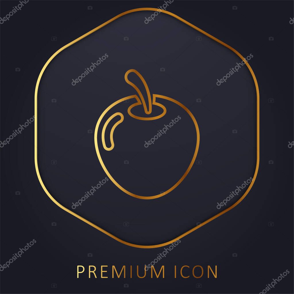 Big Apple golden line premium logo or icon
