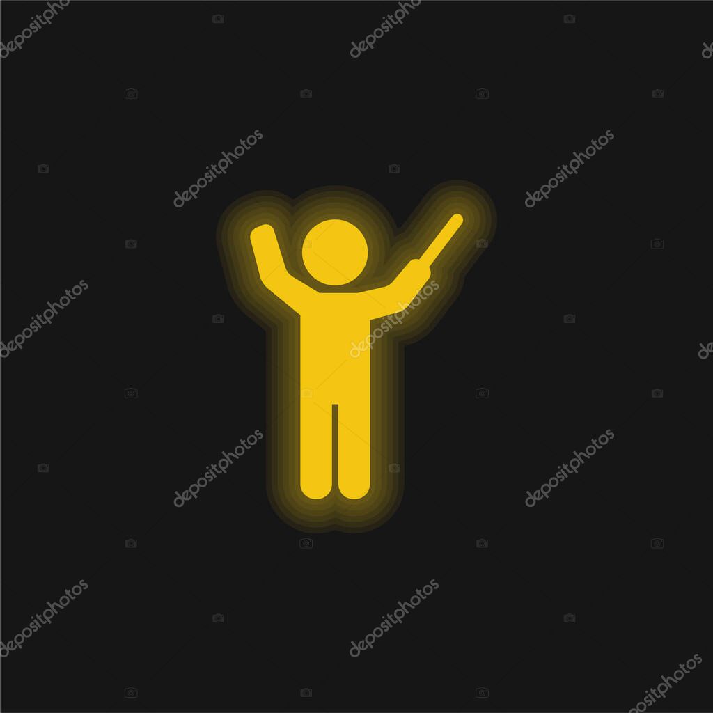 Bandmaster yellow glowing neon icon