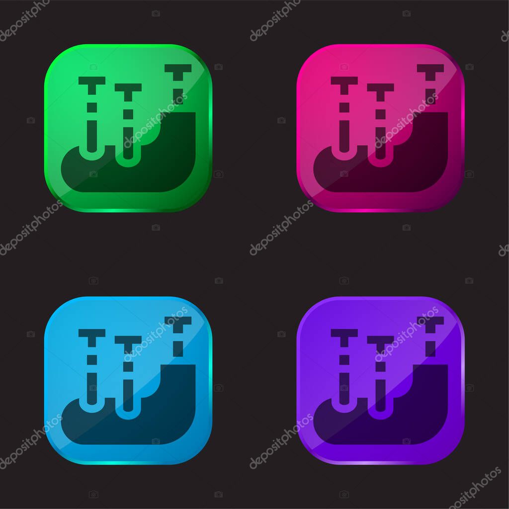 Bagpipes four color glass button icon