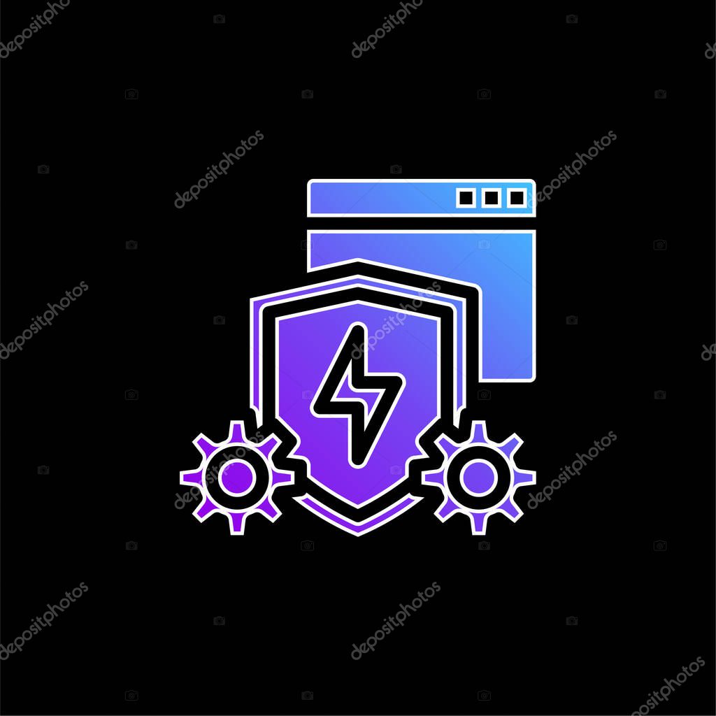 Anti Virus Software blue gradient vector icon