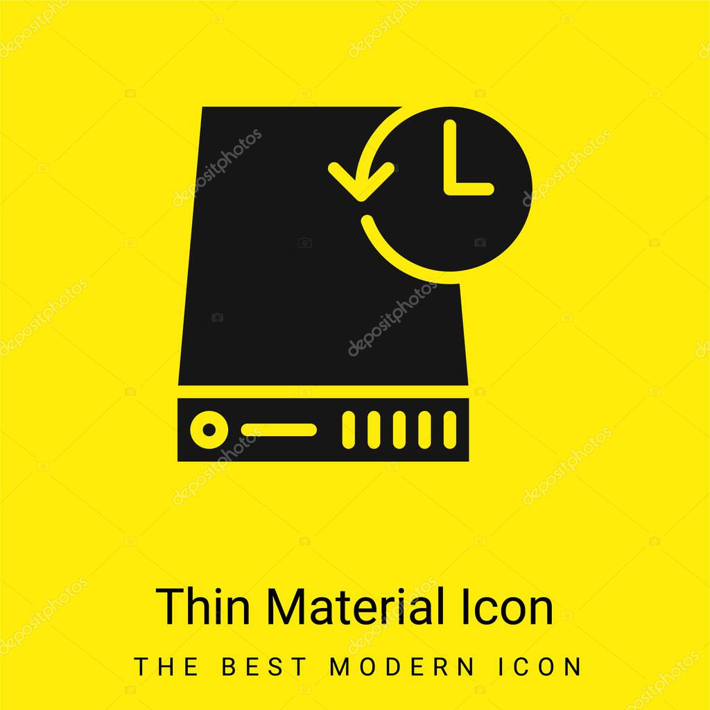 Backup minimal bright yellow material icon