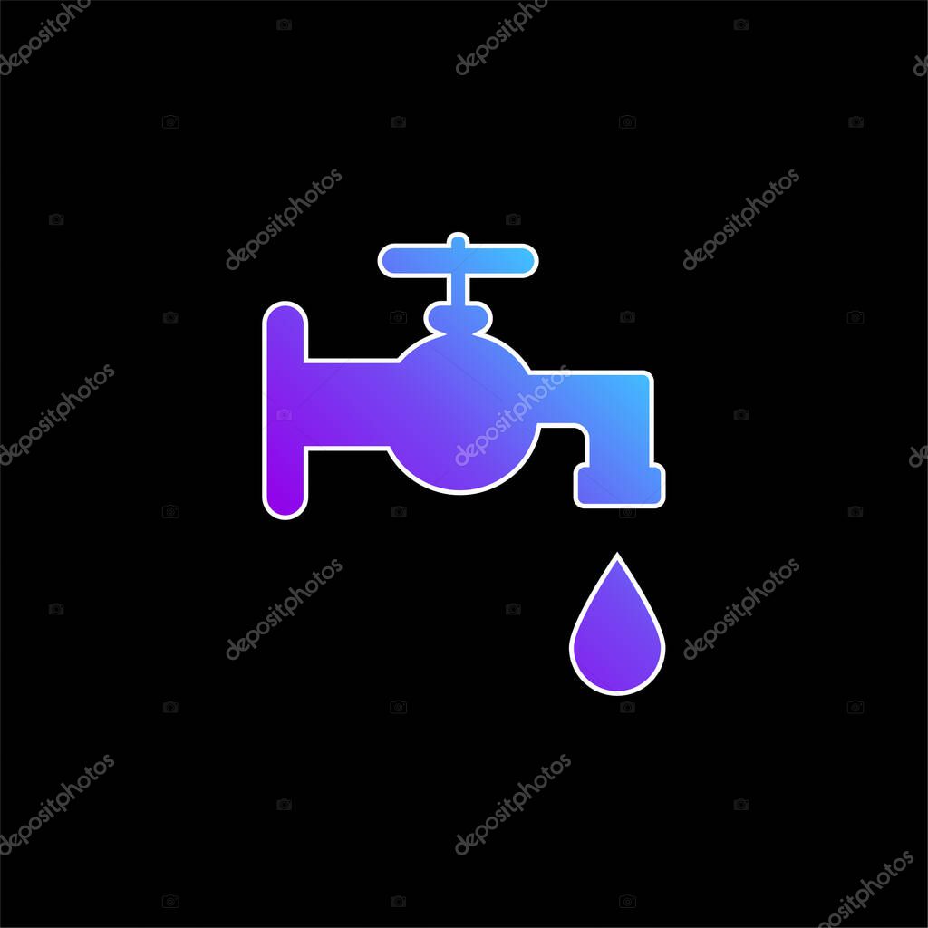 Bathroom Faucet Tool blue gradient vector icon