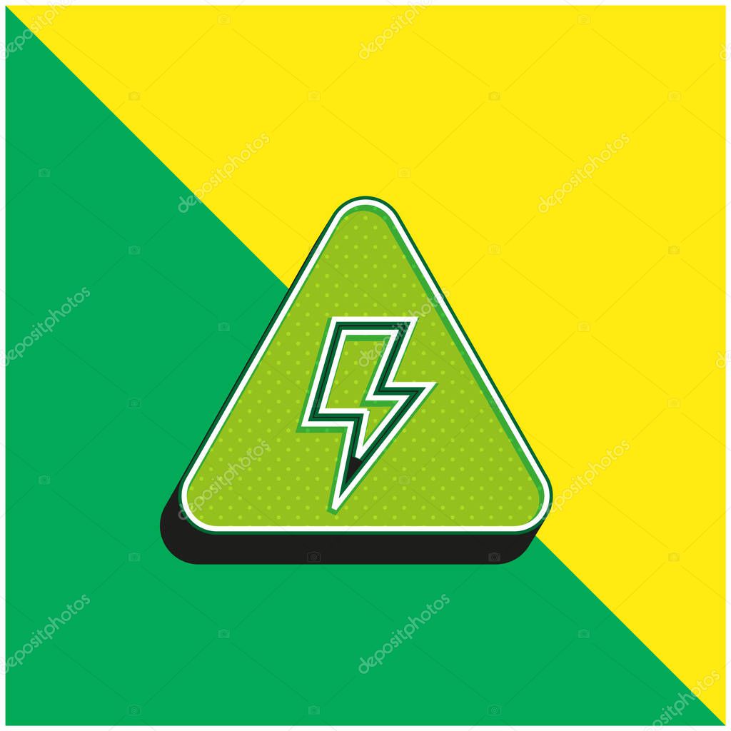 Bolt Green and yellow modern 3d vector icon logo