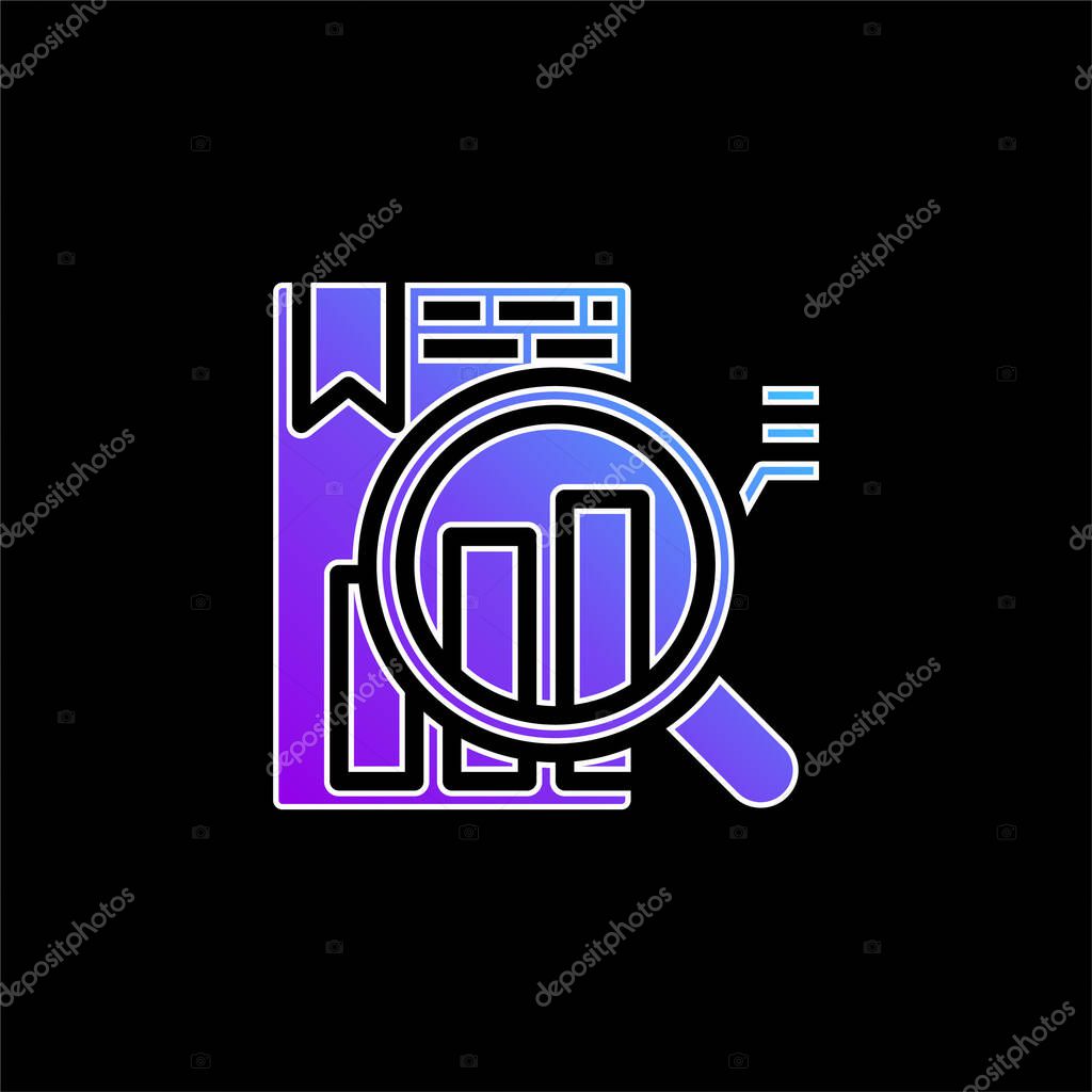Analysis blue gradient vector icon