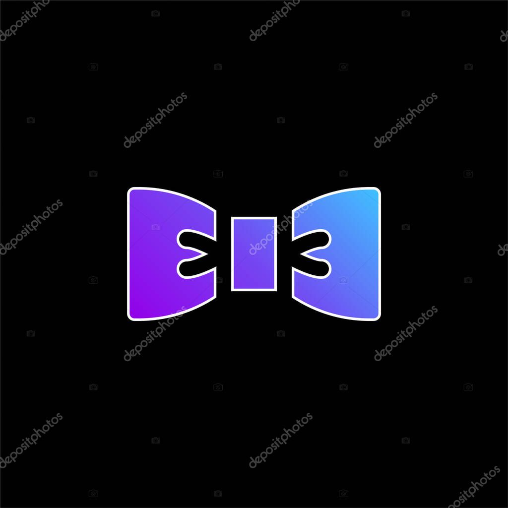 Bow Tie blue gradient vector icon