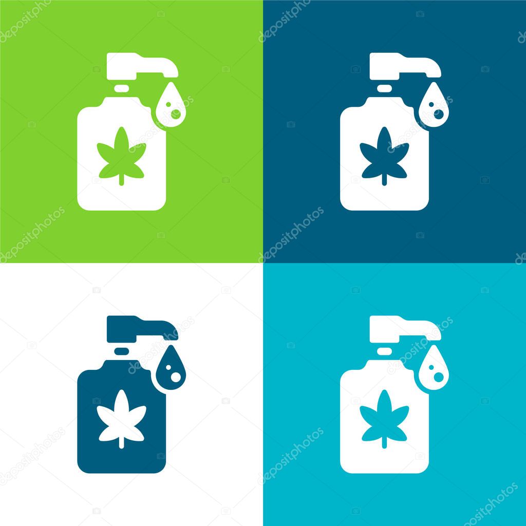 Body Lotion Flat four color minimal icon set
