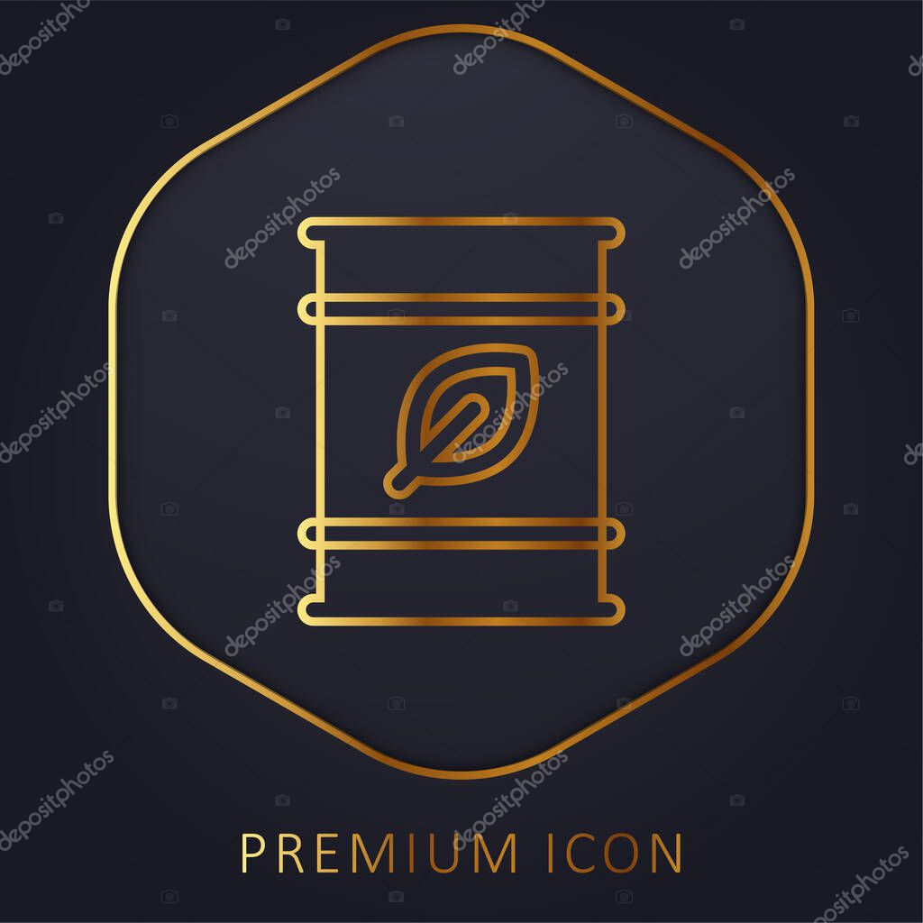 Biofuel golden line premium logo or icon