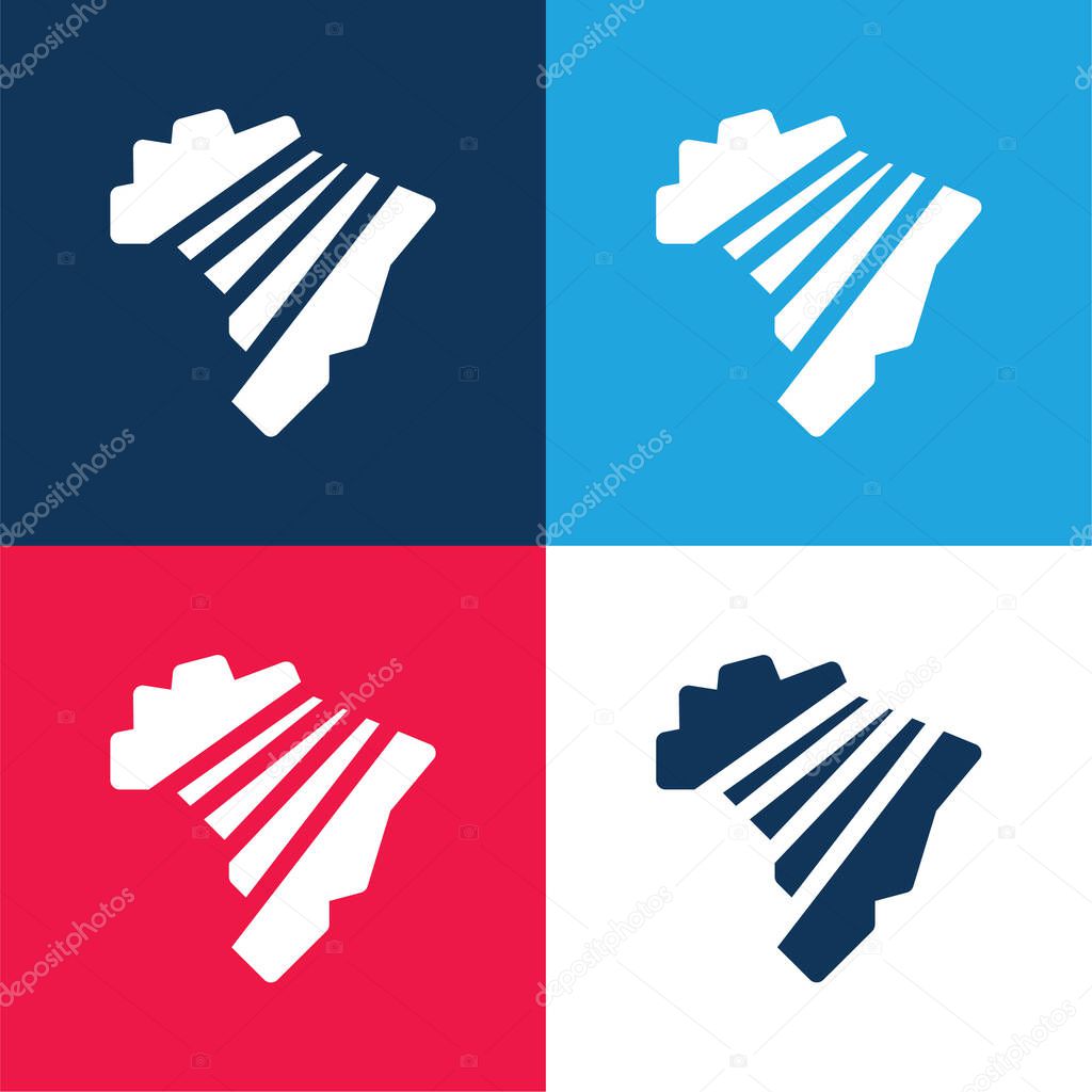 Brazil blue and red four color minimal icon set