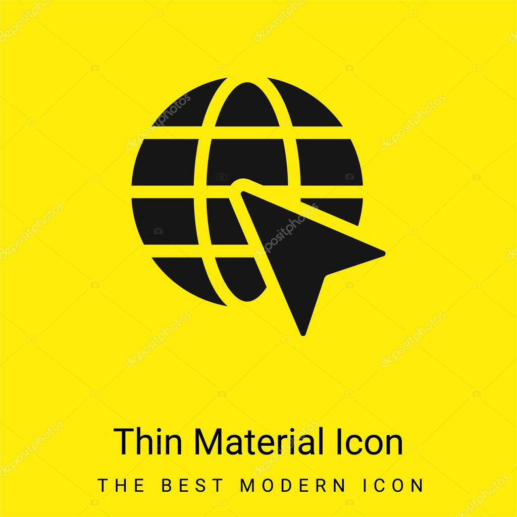 Arrow On Eart minimal bright yellow material icon